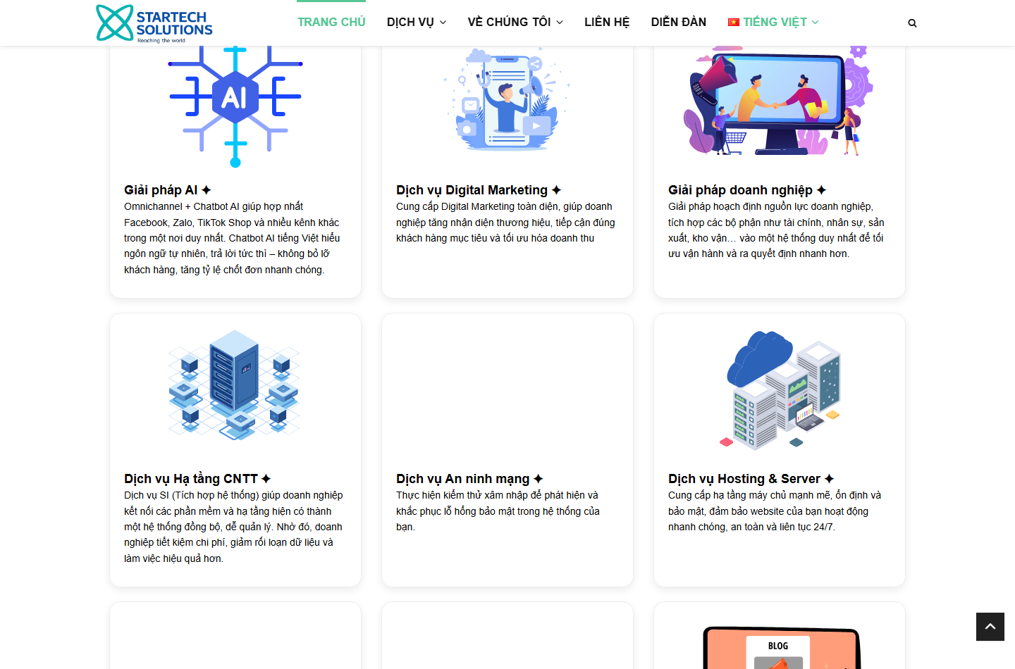 Danh mục dịch vụ AI & CNTT của Startech Solutions