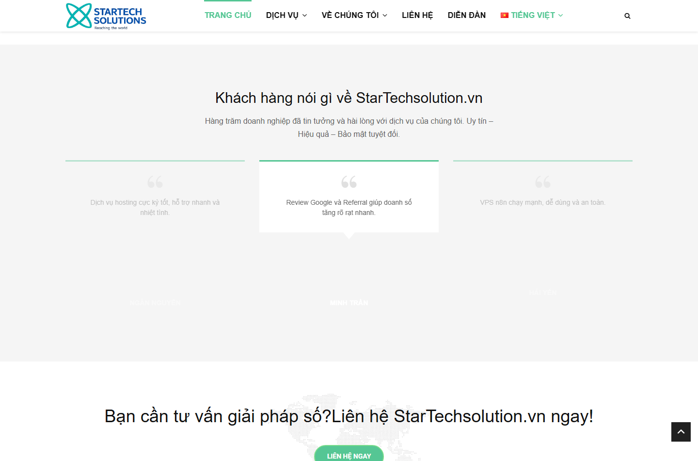 Đánh giá khách hàng trên startechsolution.vn