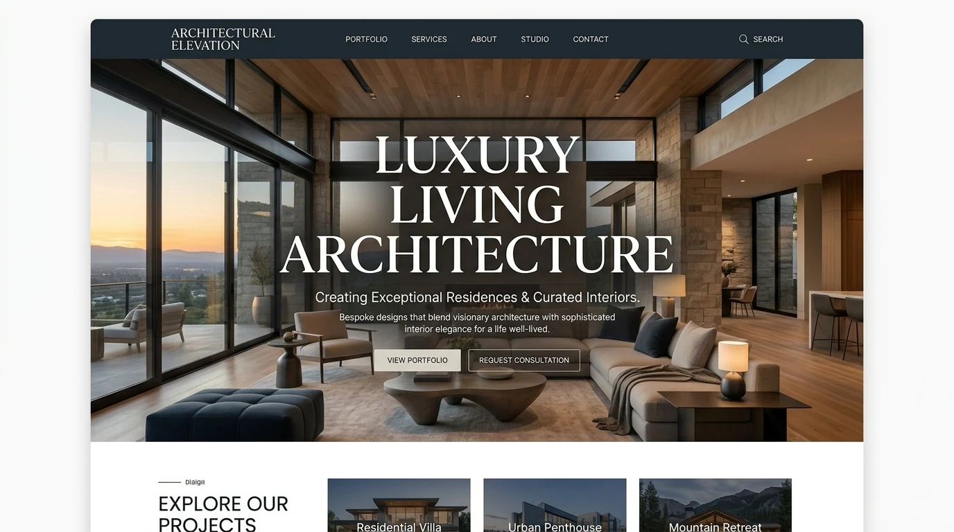REAL ESTATE / INTERIOR DESIGN Website Design